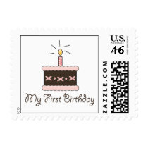 My First Birthday Cake Girl Postage postage by BirthdayTeesGifts My First Birthday Cake Girl Postage postage