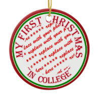 My First Christmas In College Photo Frame Christmas Tree Ornaments