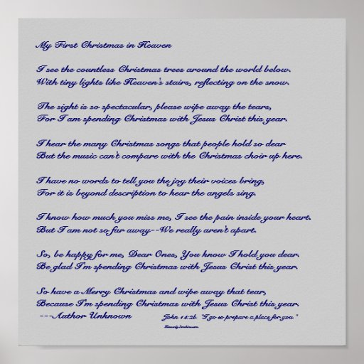 My First Christmas in Heaven Print Zazzle