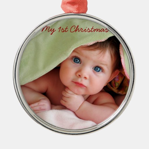 my first christmas metal photo ornament zazzle my first christmas metal photo ornament zazzle