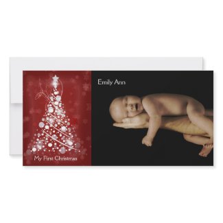 My First Christmas Modern Circle Christmas Tree photocard