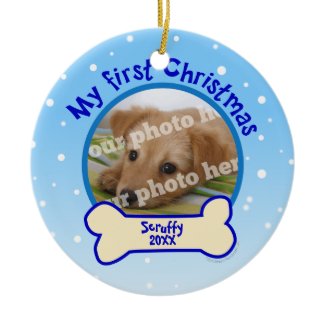 My First Christmas Personalized Photo Dog Ornament