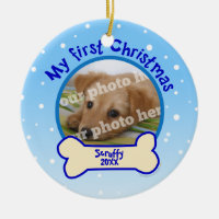 My First Christmas Personalized Photo Dog Ornament