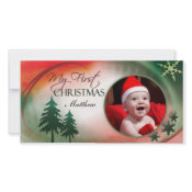 My First Christmas Photo Card Template photocard