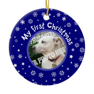 My First Christmas Snowflakes Custom Pet Photo