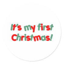 My First Christmas Round Stickers
