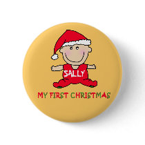 My First Christmas Tshirt to Customize Pin