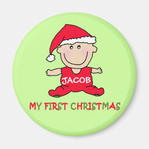 My First Christmas Tshirt to Customize Fridge Magnets