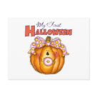  - This Halloween graphic for babies, features a cute little Halloween pumpkin with a pacifier in its mouth, and the caption, My First Halloween.: Sizes 