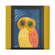 My First Owl Painting magnets