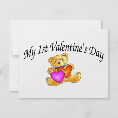 My First Valentines Day Bear Personalized Announcements by TeeZazzle