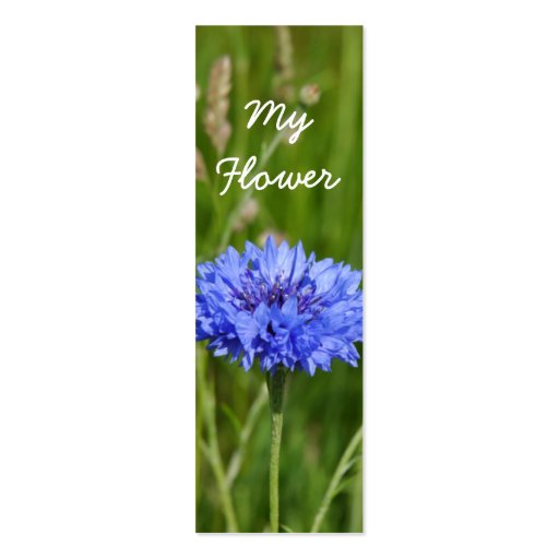 My Flower Beautiful Blue Cornflower bookmark pack Business Card Templates (front side)