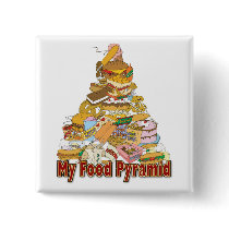 My Food Pyramid ~ Junk Food Snacks Pinback Buttons