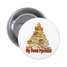 My Food Pyramid ~ Junk Food Snacks Pinback Button