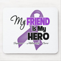 My Friend is My Hero - Purple Ribbon Mouse Pad