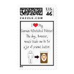 My German Wirehaired Pointer Loves Peanut Butter postage