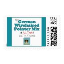 My German Wirehaired Pointer Mix is All That! Stamp