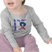 My Girlfriend My Hero Patriotic Grunge Ribbon Tee Shirt