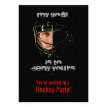 My Goal hockey party Invitation invitations