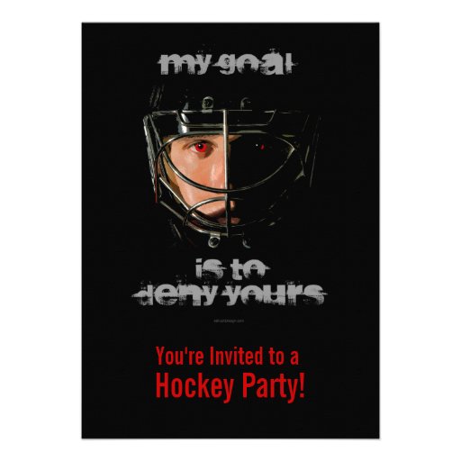 My Goal hockey party Invitation