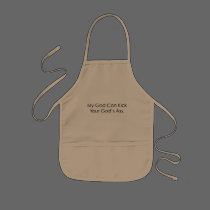 My God Can Kick Your God aprons