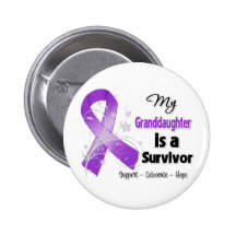 My Granddaughter is a Survivor Purple Ribbon Pins