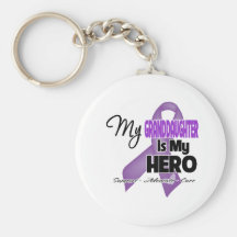 My Granddaughter is My Hero - Purple Ribbon Keychain