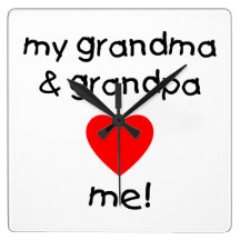 my grandma & grandpa love me wallclock