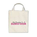 My Grandma Is A Survivor (BCA Pink Ribbon) Tote Bags
