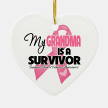 My Grandma is a Survivor - Breast Cancer Ornaments