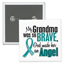 My Grandma Is An Angel 1 Ovarian Cancer Pin