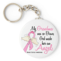 My Grandma Is An Angel 2 Breast Cancer Key Chain
