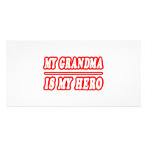 My Grandma Is My Hero photo cards by Proud_Grandma_Shirts My Grandma Is My Hero photo cards