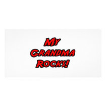 My Grandma Rocks photo cards by Proud_Grandma_Shirts My Grandma Rocks photo cards
