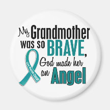 My Grandmother Is An Angel 1 Ovarian Cancer Fridge Magnet