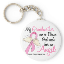 My Grandmother Is An Angel 2 Breast Cancer Key Chain