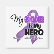 My Grandmother is My Hero - Purple Ribbon Fridge Magnet