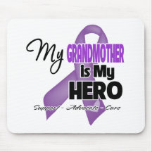 My Grandmother is My Hero - Purple Ribbon Mouse Pads
