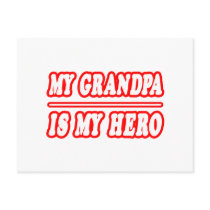 My Grandpa Is My Hero postcards