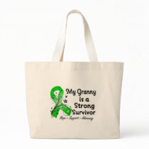 My Granny is a Strong Survivor Green Ribbon Tote Bag