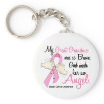 My Great Grandma Is An Angel 2 Breast Cancer Keychains