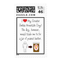 My Greater Swiss Mountain Dog Loves Peanut Butter Postage Stamps