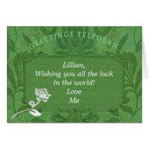 My Green Telegram Greeting Card