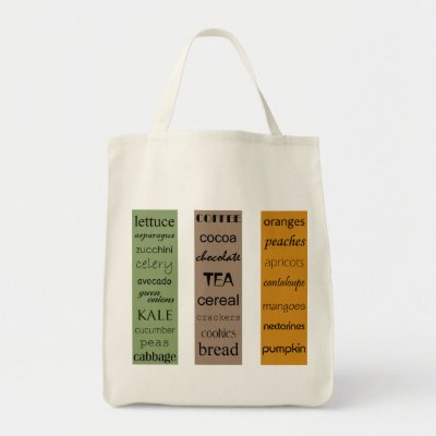 Free Grocery Tote  on Lists Colorfully Displayed Across The Front Of This Grocery Tote Bag