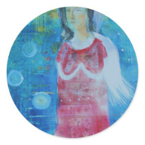 My Guardian Angel Round Stickers