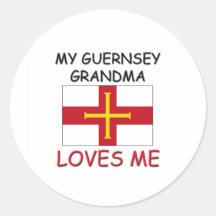 My Guernsey Grandma Loves Me Round Sticker
