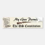 My Gun Permit The United States Constitution Bumper Sticker