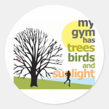 My Gym Has Trees Round Sticker