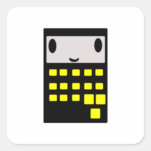 My Happy Calculator Square Sticker Zazzle