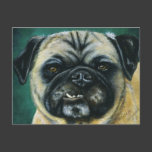 My Happy Face - Pug Dog Art Postcard